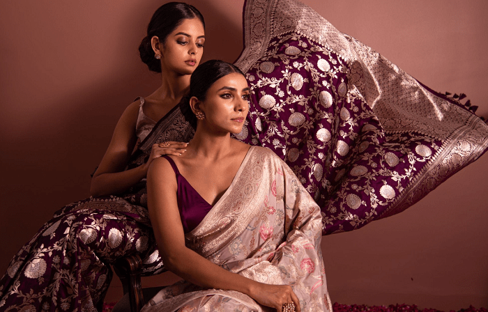 Timeless Weaves & Modern Twirls: Banarasi Sarees and Shararas That Define Indian Elegance